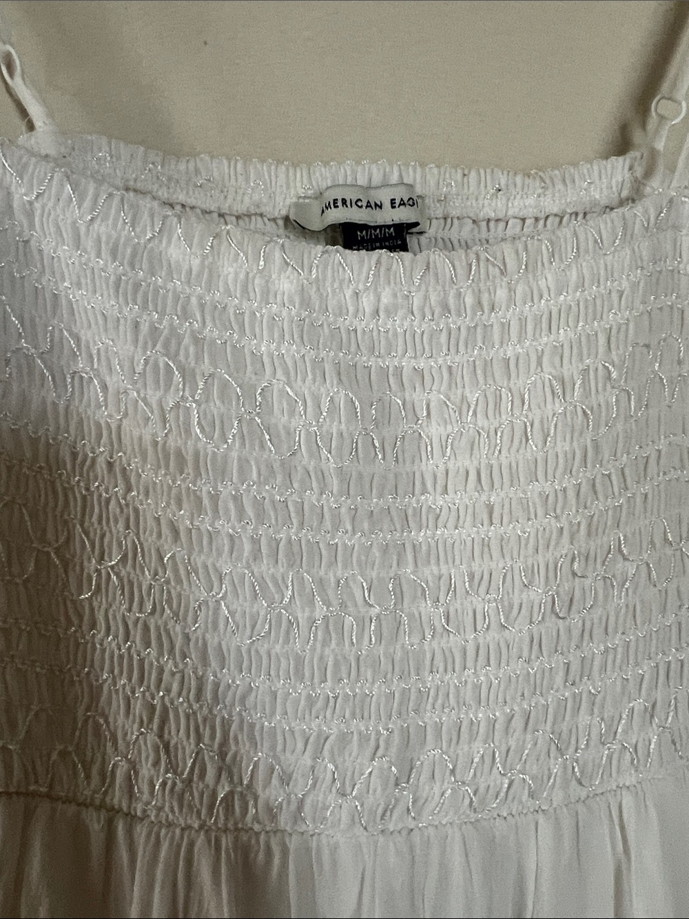 American Eagle Outfitters White Smocked Tiered Maxi Dress - Picture 3 of 4